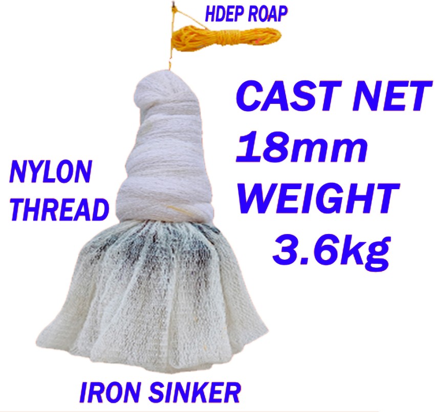 10 feet height and 3 kg weight nylon ready to throw cast net