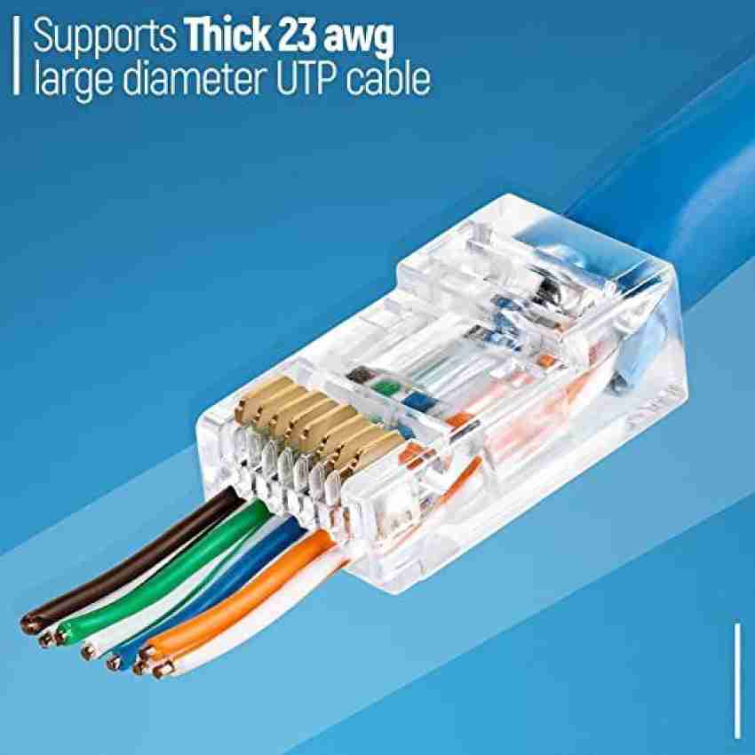 RAREGEAR RJ45 Connectors Cat5 Cat5e CAT6 Pass 23AWG Ethernet Cable Solid  Wire ( 5 Pcs ) Network Interface Card - RAREGEAR : Flipkart.com