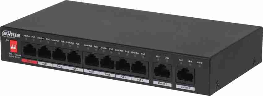 8 Port Dahua POE Switch, LAN Capable, Black at best price in Vadodara