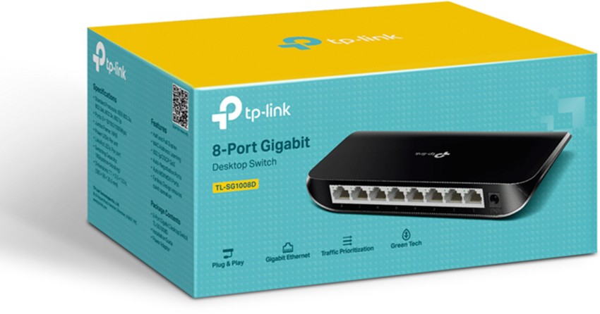 Switch Giga Ethernet 8 Puertos 10/100/1000 Tp Link Tl-sg108 - TP-LINK