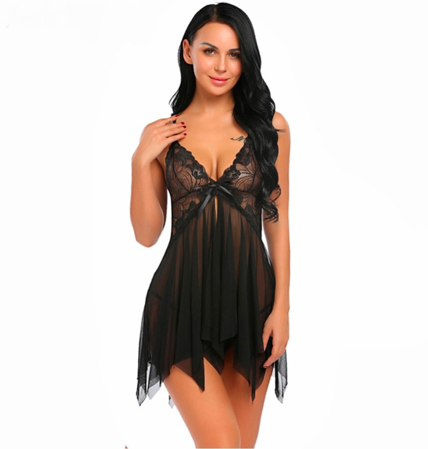 Rich Lust Women Solid Black Night Suit Set Price in India - Buy