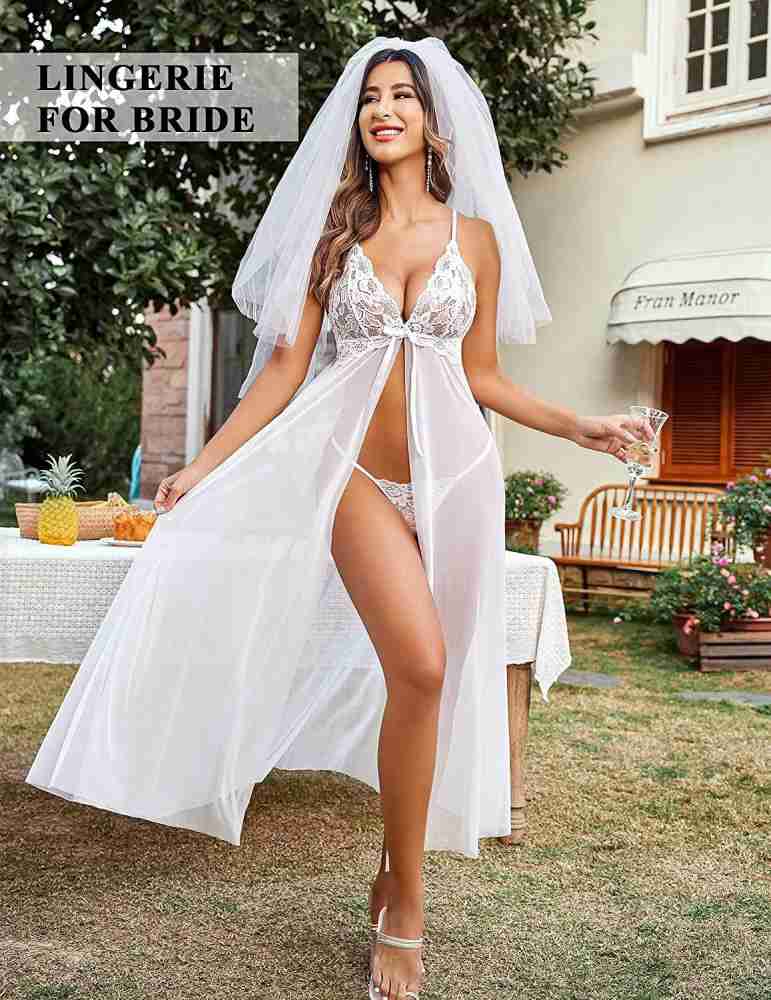 Buy BELLEVINO Women One Piece Lingerie Set/Wedding Nightwear In