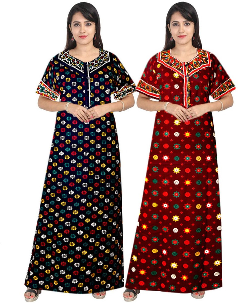 Flipkart women's cotton nighties hot sale