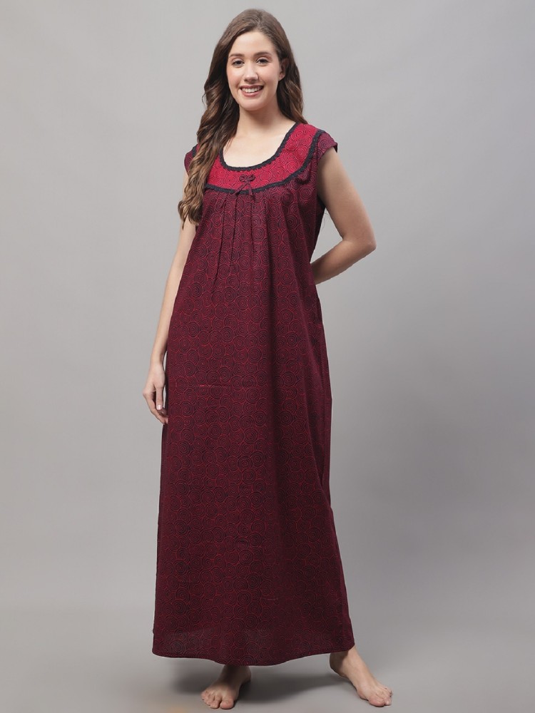 Buy Secret Wish Women's Red Cotton Nighty online