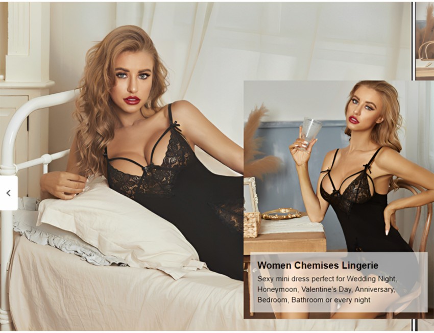 Buy BELLEVINO Women's Chemise Nighty /Net Honeymoon Dress