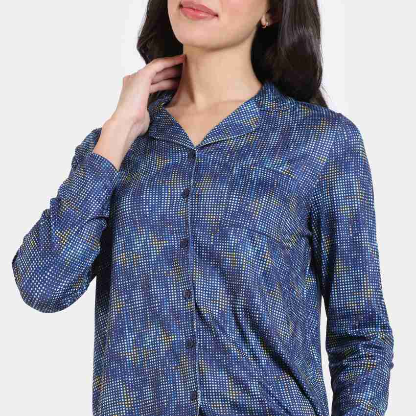 Zivame Blue Printed Maternity Top