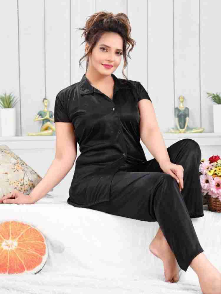 jharnaenterprise Women Solid Black Night Suit Set Price in India - Buy  jharnaenterprise Women Solid Black Night Suit Set at  Night  Suit Set