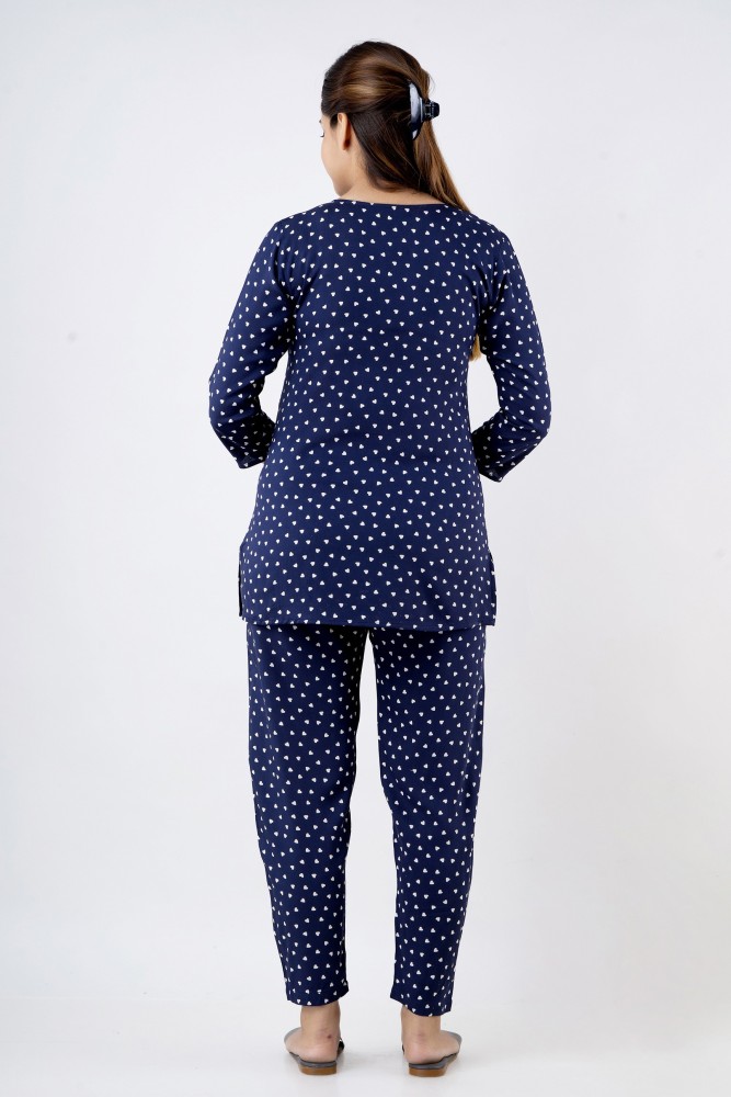 Dk Fab Women Printed Blue Night Suit Set Price in India Buy Dk