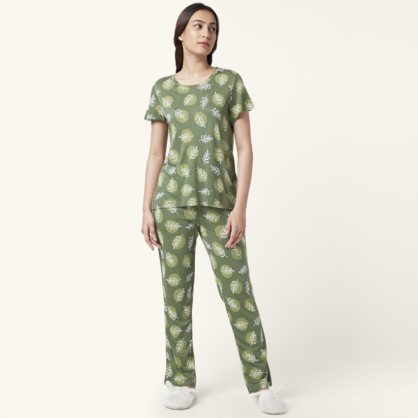 Dreamz by Pantaloons Women Printed Green Top & Pyjama Set Price in India -  Buy Dreamz by Pantaloons Women Printed Green Top & Pyjama Set at   Top & Pyjama Set