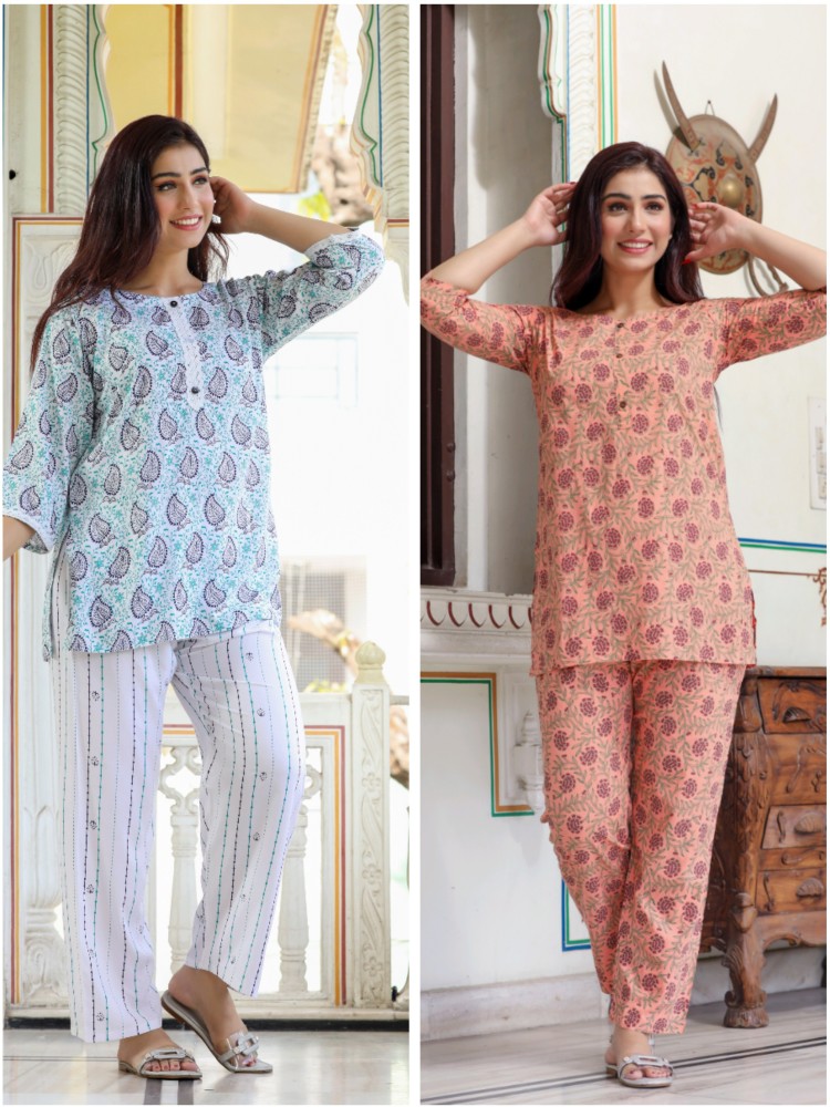 SHREENATHFAB Women Printed Multicolor Top & Pyjama Set Price in India - Buy  SHREENATHFAB Women Printed Multicolor Top & Pyjama Set at  Top  & Pyjama Set