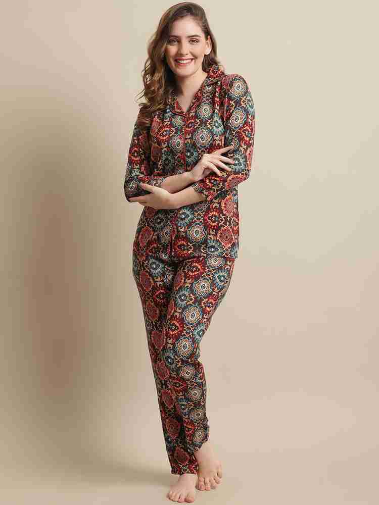 Claura Women Printed Multicolor Night Suit Set Price in India Buy Claura Women Printed Multicolor Night Suit Set at Flipkart Night Suit Set