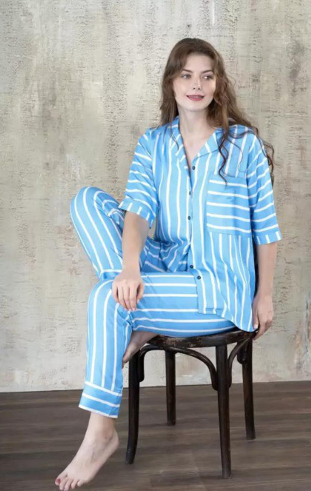 Blue and best sale white striped pyjamas
