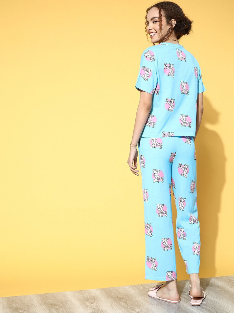 Cartoon Network by Dressberry Women Printed Blue Night Suit Set Price in India Buy Cartoon Network by Dressberry Women Printed Blue Night Suit Set at Flipkart Night Suit Set
