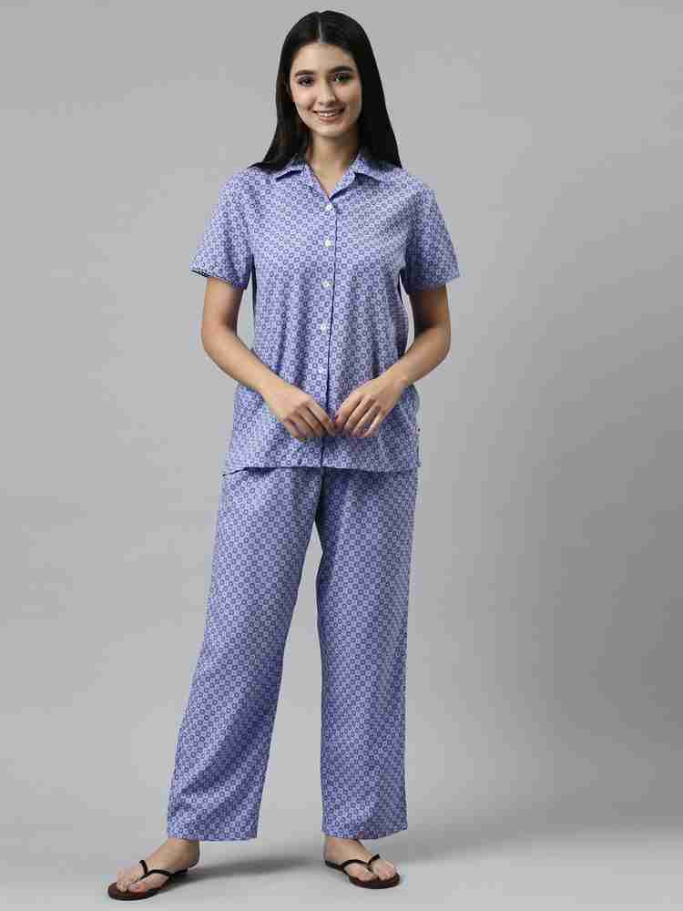 Enamor Women Printed Purple Shirt Pyjama set Price in India Buy Enamor Women Printed Purple Shirt Pyjama set at Flipkart Shirt Pyjama set