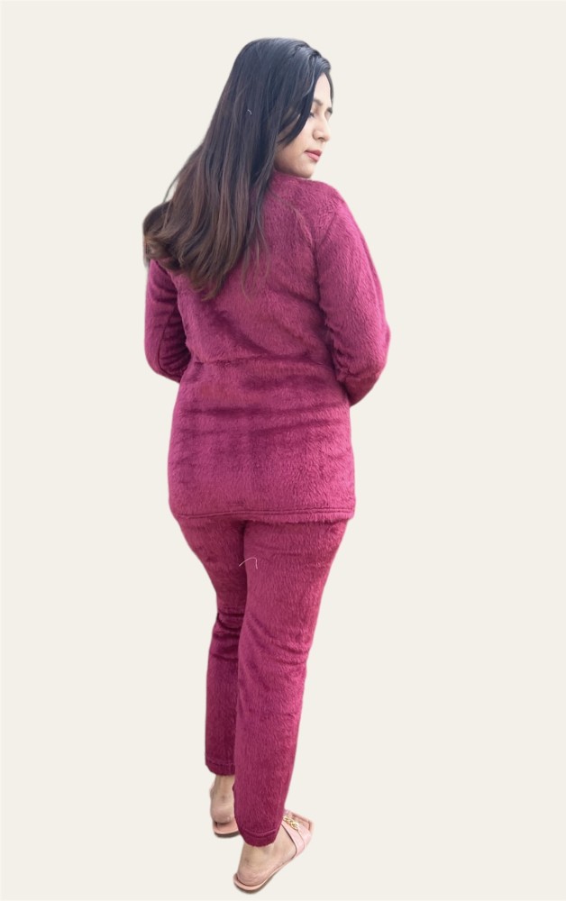 Buy EDRIO Pink Printed Polyester Regular Fit Women's Tracksuit