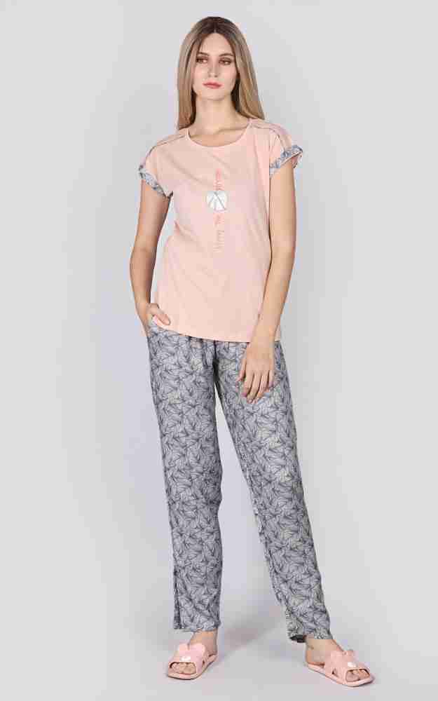 Nishedhya Women Printed Pink, Grey Top & Pyjama Set Price in India - Buy  Nishedhya Women Printed Pink, Grey Top & Pyjama Set at  Top &  Pyjama Set