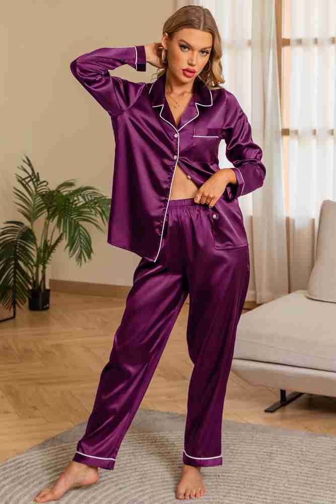 Purple satin 2025 pj set