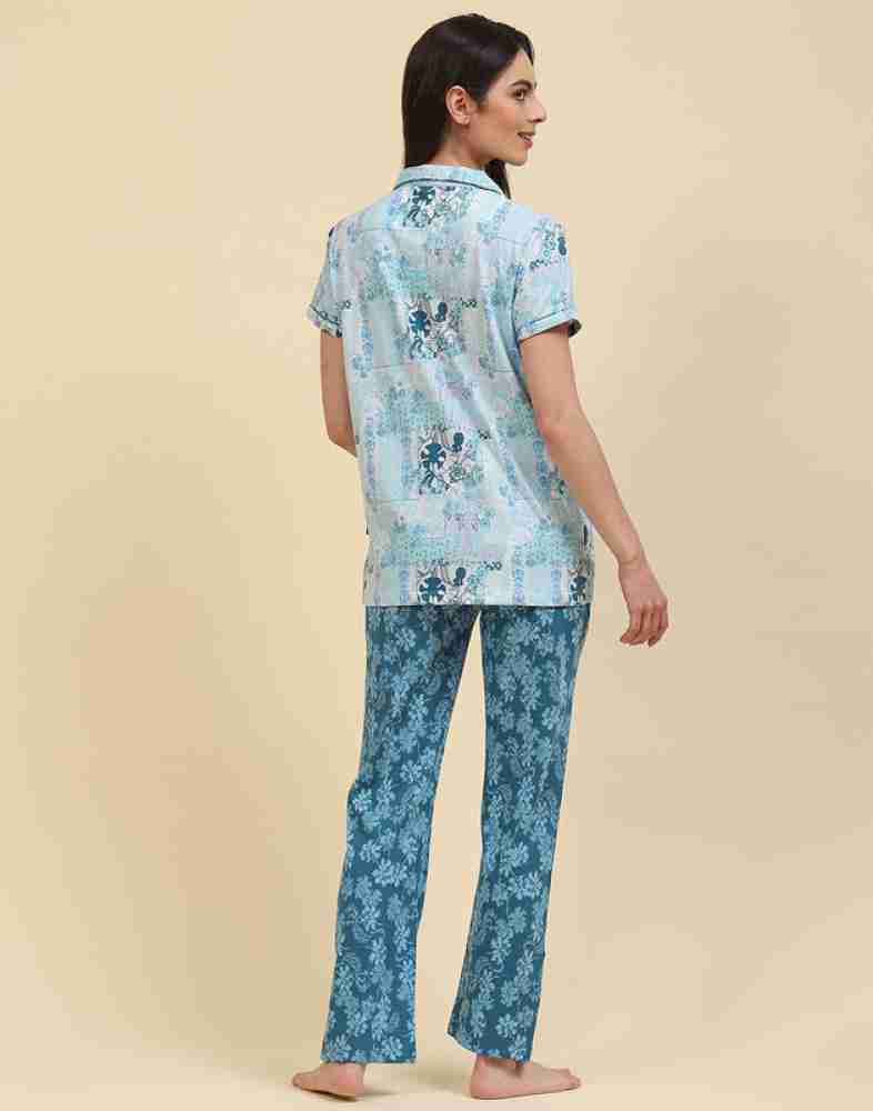 MONTE CARLO Women Printed Blue Night Suit Set Price in India Buy MONTE CARLO Women Printed Blue Night Suit Set at Flipkart Night Suit Set