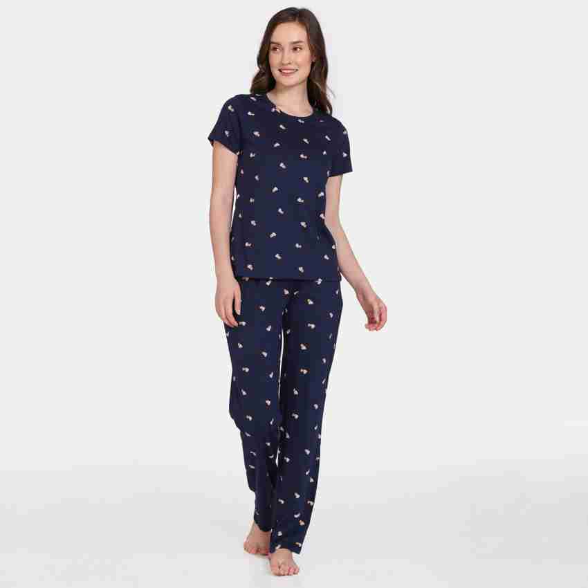 ZIVAME Women Printed Blue Night Suit Set Price in India Buy ZIVAME Women Printed Blue Night Suit Set at Flipkart Night Suit Set