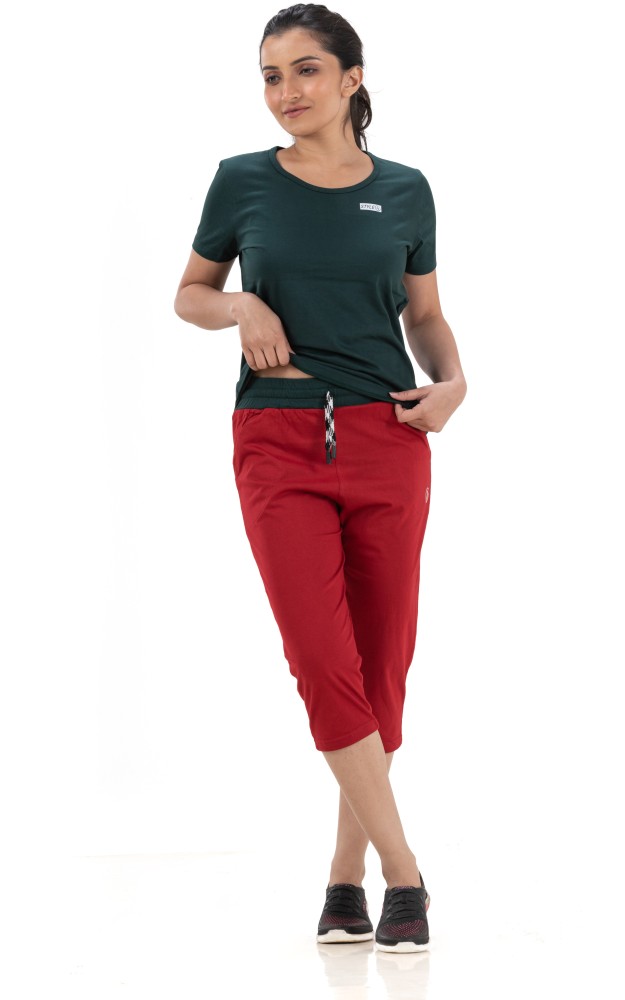 Red Capri Pants for Girls  Women  Zubix  Clothing Accessories and Home  Furnishing Shop Online