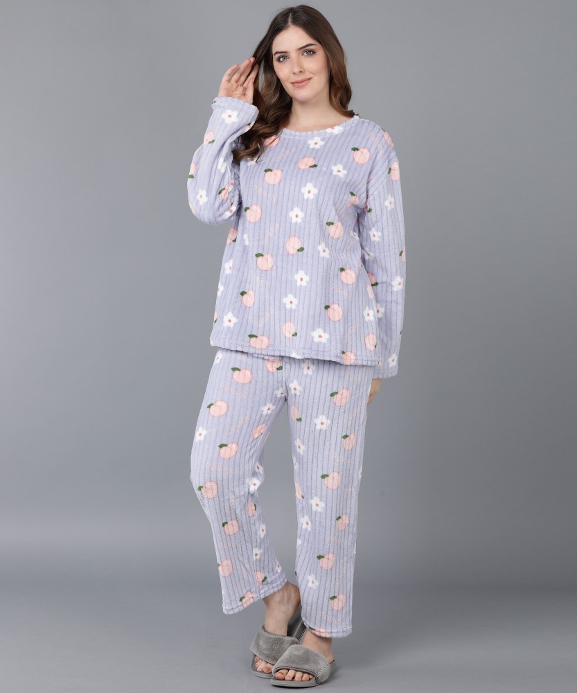 Overlock Women Printed Blue Night Suit Set Price in India Buy