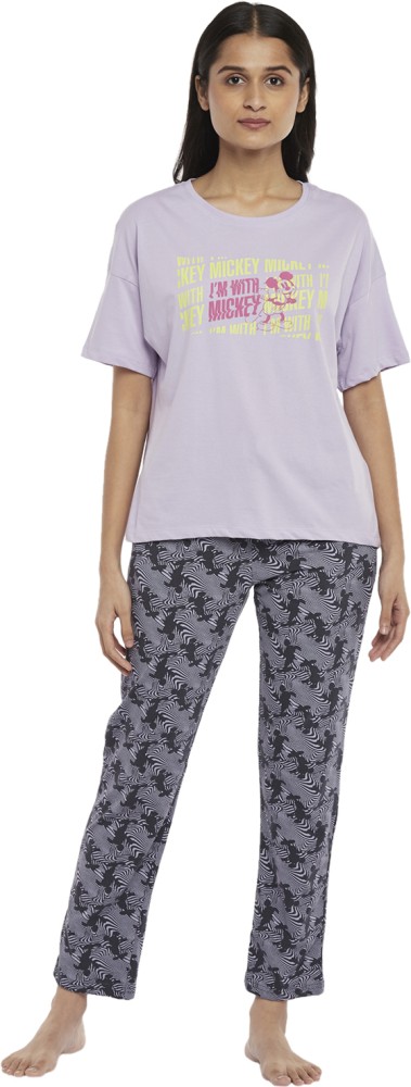 Dreamz by Pantaloons Women Printed Purple Night Suit Set Price in India Buy Dreamz by Pantaloons Women Printed Purple Night Suit Set at Flipkart Night Suit Set