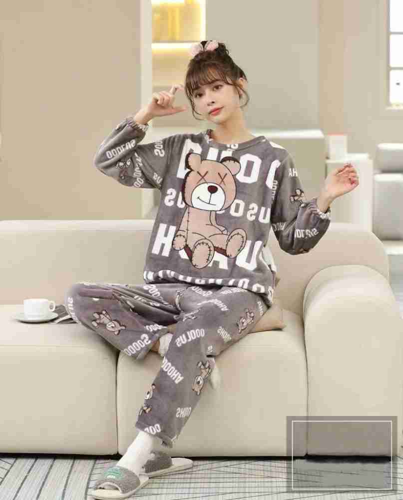 Lugo Women Printed Grey Night Suit Set Price in India Buy Lugo