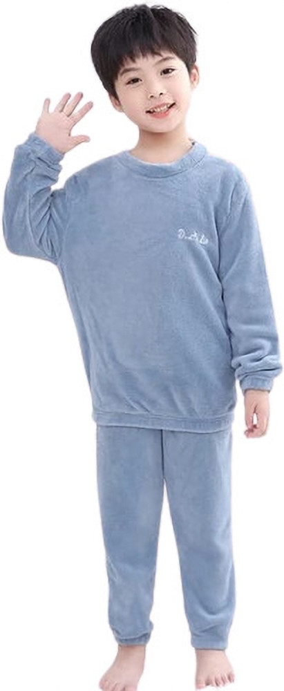 Tissu Amour Boys Solid Blue Night Suit Set Price in India Buy