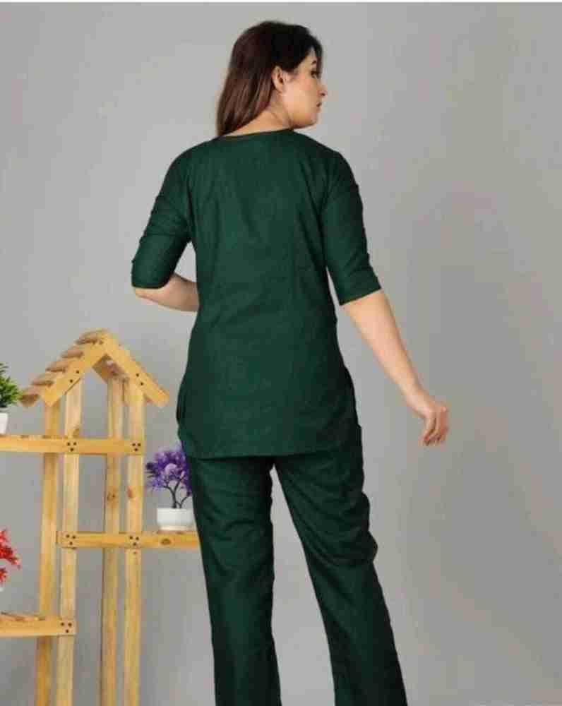 PIHIKA Women Solid Green Night Suit Set Price in India - Buy