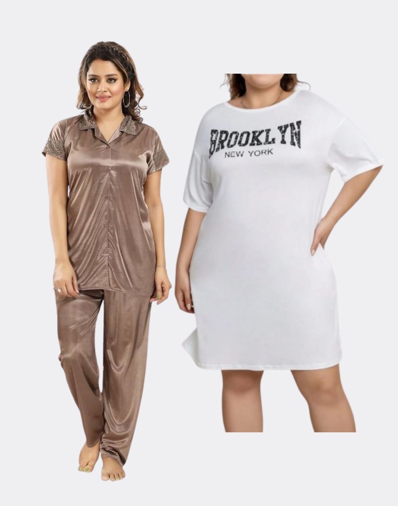 clothus Women Solid Beige Night Suit Set Price in India Buy clothus Women Solid Beige Night Suit Set at Flipkart Night Suit Set