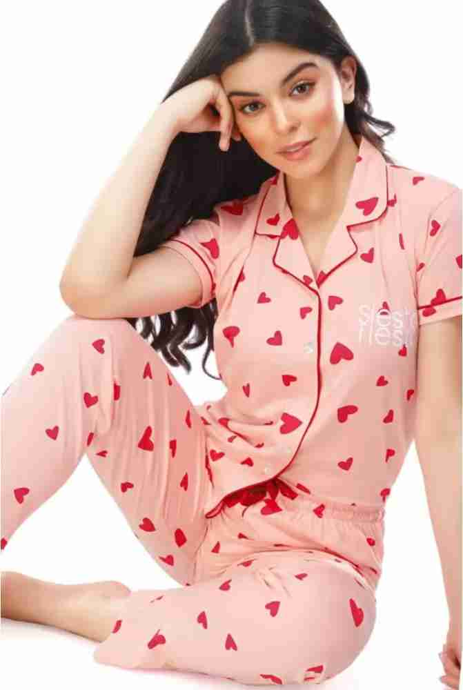 KP PLUSH Women Printed Pink Night Suit Set Price in India Buy KP PLUSH Women Printed Pink Night Suit Set at Flipkart Night Suit Set