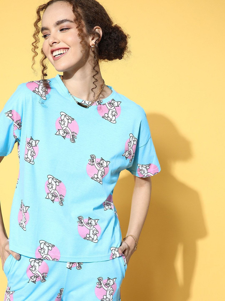 Night suit cartoon print hot sale