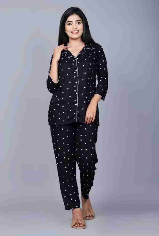 Vikash Enterprises Women Printed Black Night Suit Set Price in India - Buy  Vikash Enterprises Women Printed Black Night Suit Set at  Night  Suit Set