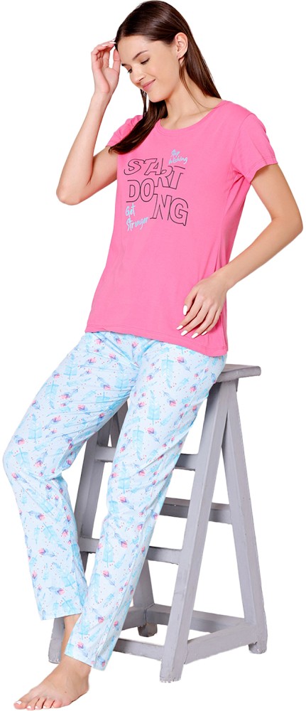 BodyCare Women Printed Pink Top Pyjama Set Price in India Buy BodyCare Women Printed Pink Top Pyjama Set at Flipkart Top Pyjama Set