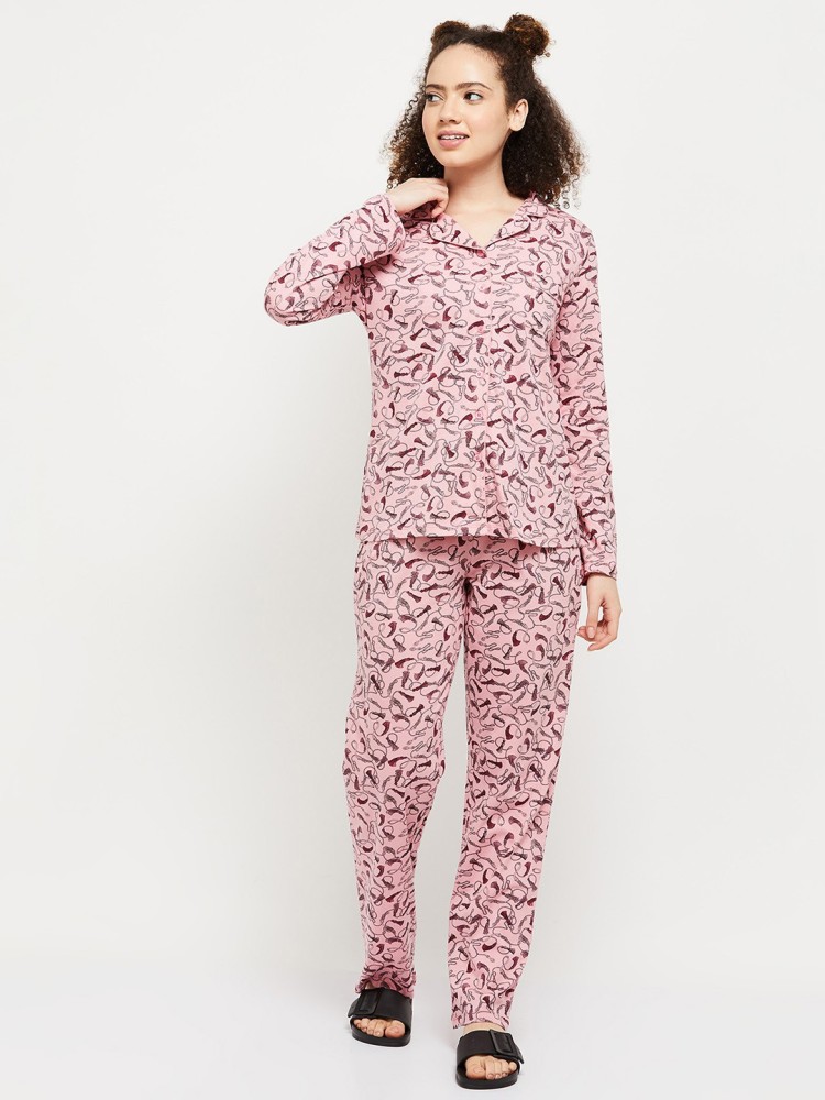 MAX Women Printed Pink Night Suit Set Price in India Buy MAX