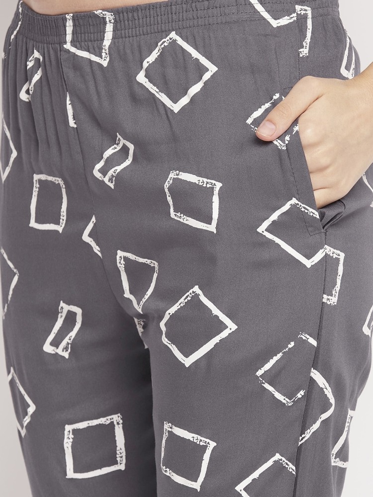 Printed straight pants - Women