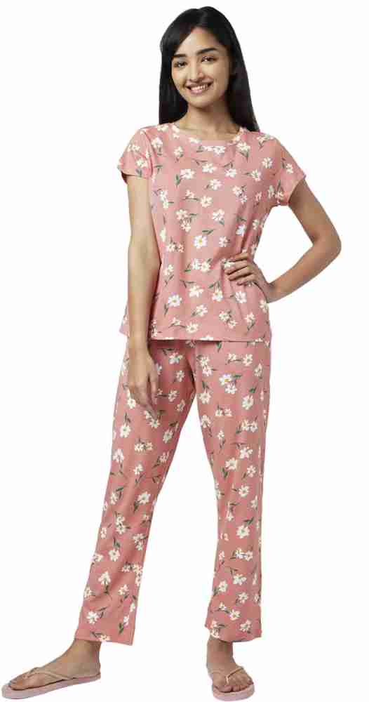 YU by Pantaloons Women Floral Print Pink Top & Pyjama Set Price in India - Buy  YU by Pantaloons Women Floral Print Pink Top & Pyjama Set at   Top & Pyjama