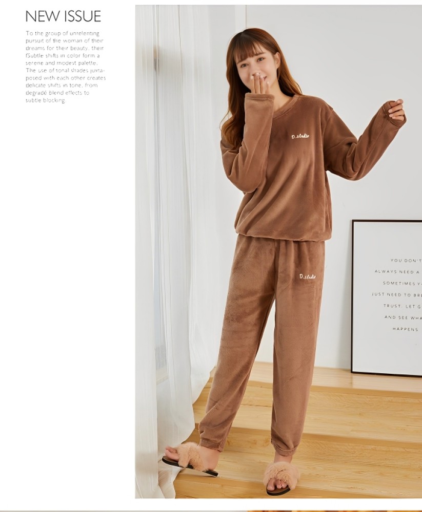 Ucollection Women Solid Brown Night Suit Set Price in India - Buy  Ucollection Women Solid Brown Night Suit Set at  Night Suit Set