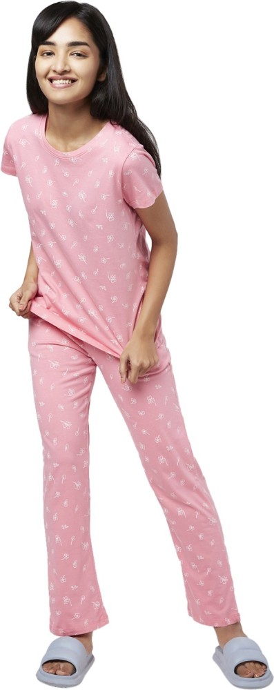 YU by Pantaloons Women Printed Pink Top & Pyjama Set Price in India - Buy YU  by Pantaloons Women Printed Pink Top & Pyjama Set at  Top & Pyjama  Set