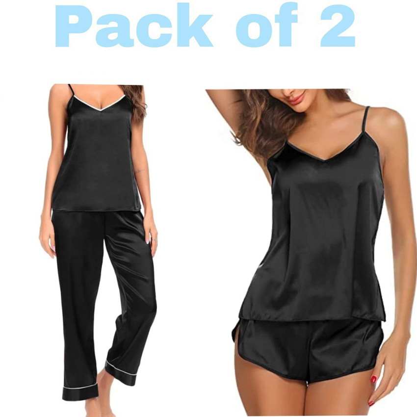 Womens black pjs 2025 sets