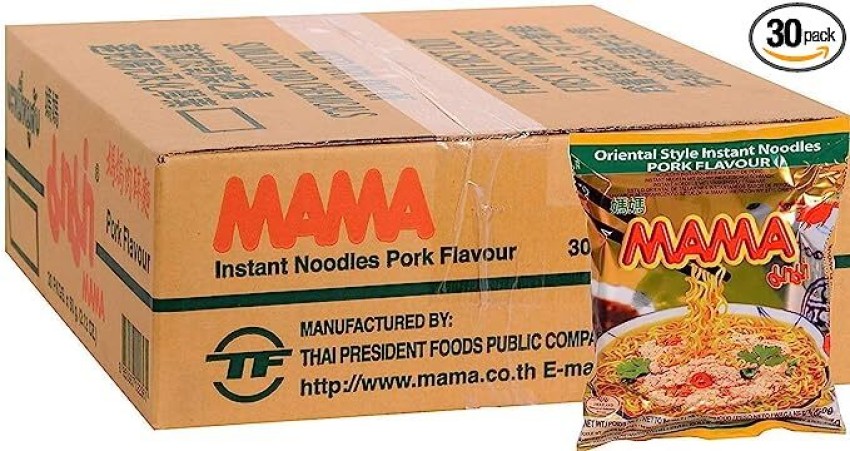 MAMA Ramen Style Instant Oriental Noodles Spicy Pork Flavor 10 Pack