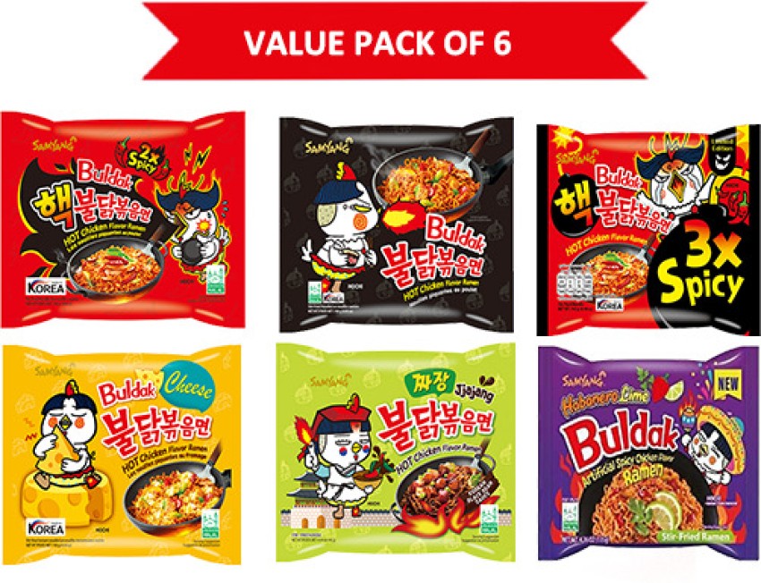 Samyang Buldak Ramen Noodles Variety Pack, 10 Flavors (2X Spicy, Original,  Carbo, Cheese, Curry, Stew, Multi Cream Carbo, Jjajang, Habanero Lime 