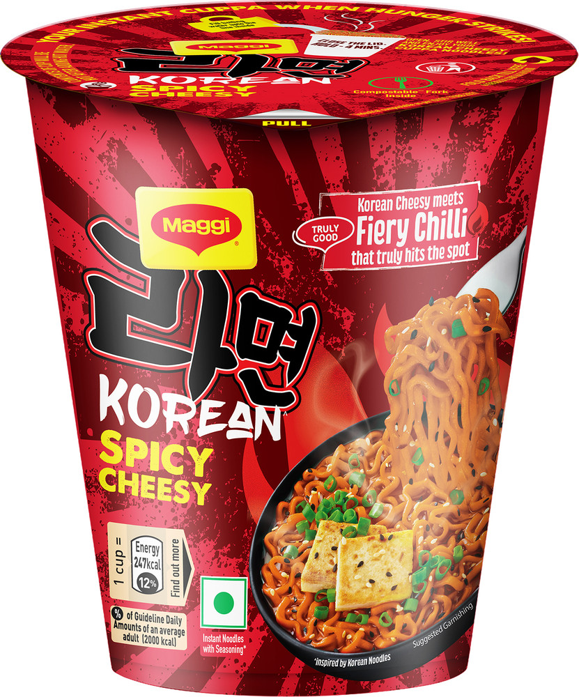Maggi Korean Spicy Cheesy Cup Noodles Vegetarian