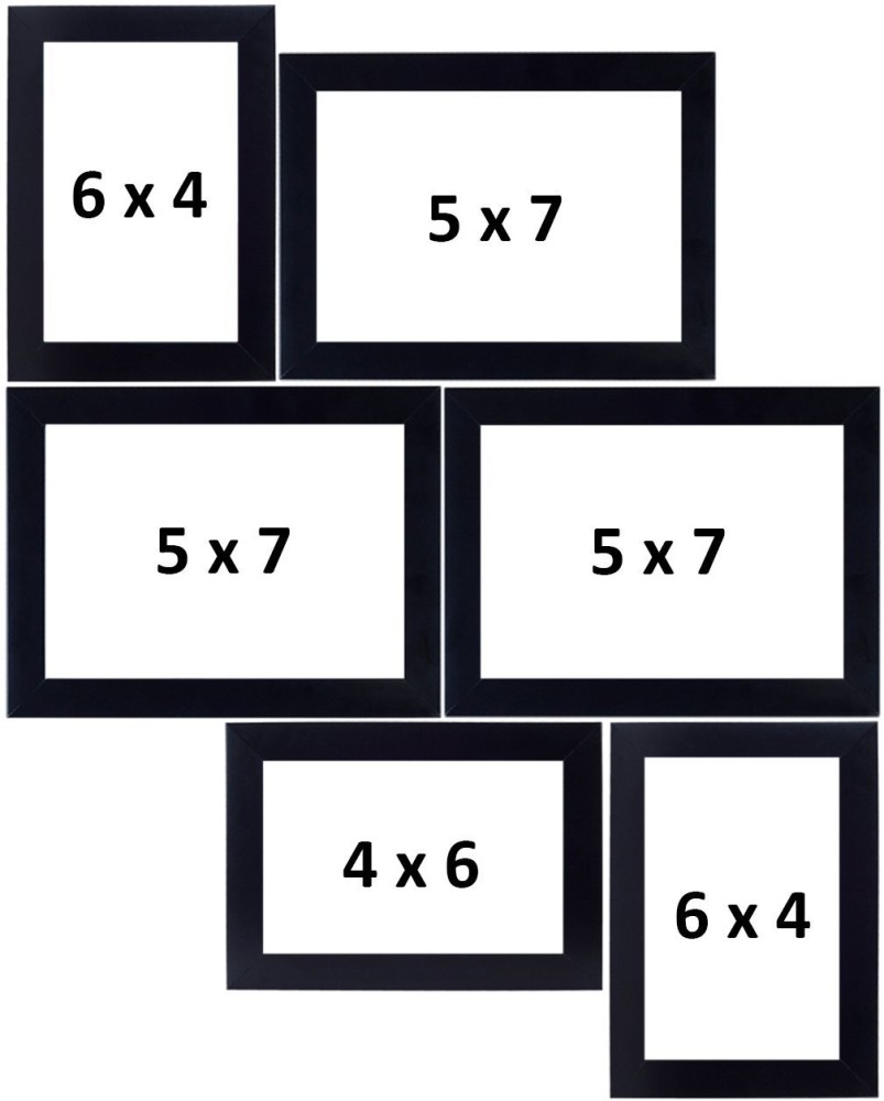 Collage Photo Frames (Set of 6, Wall Hanging),Black – Daarubaz