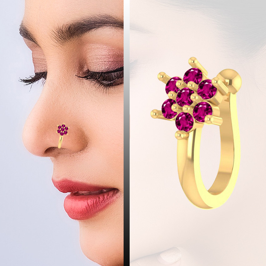 Ruby stone nose pin shop