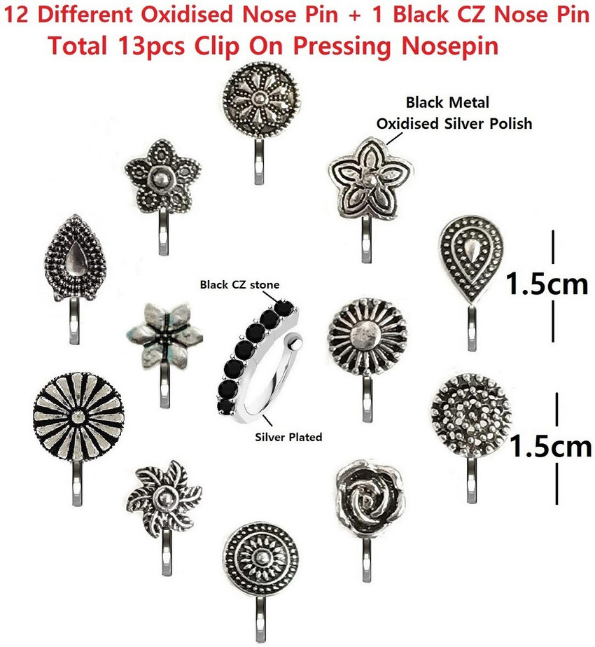 Black metal nose stud shop