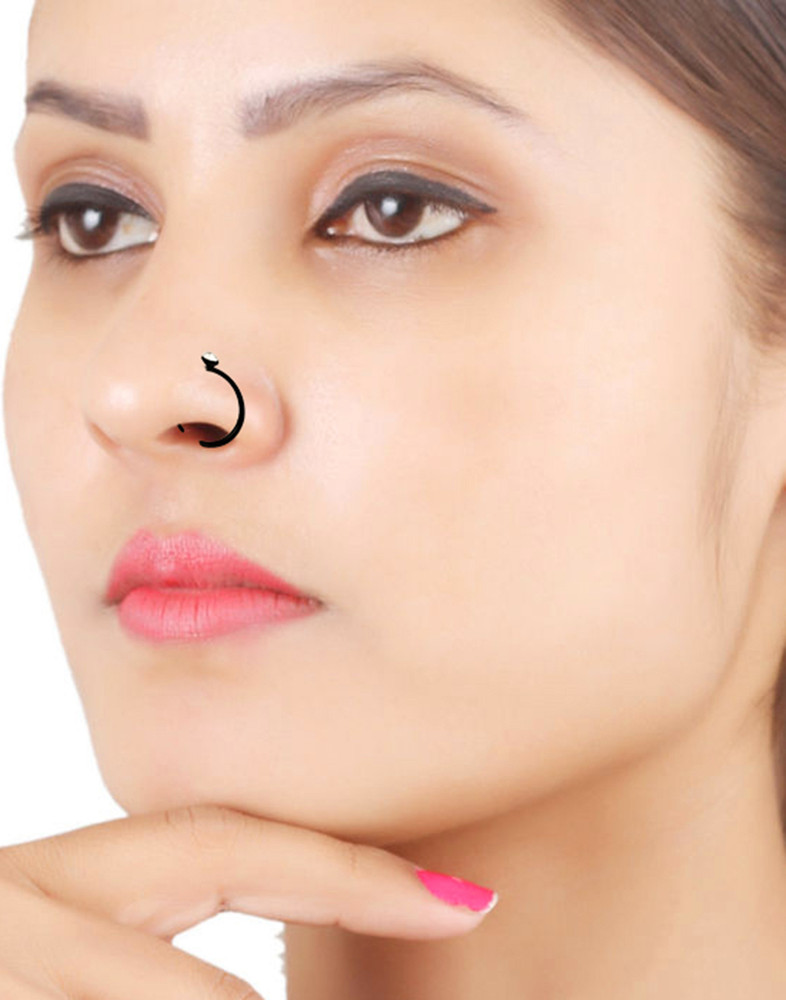 THANU S CRAFT Black Silver Plated Metal Nose Stud Price in India Buy THANU S CRAFT Black Silver Plated Metal Nose Stud Online at Best Prices in India Flipkart