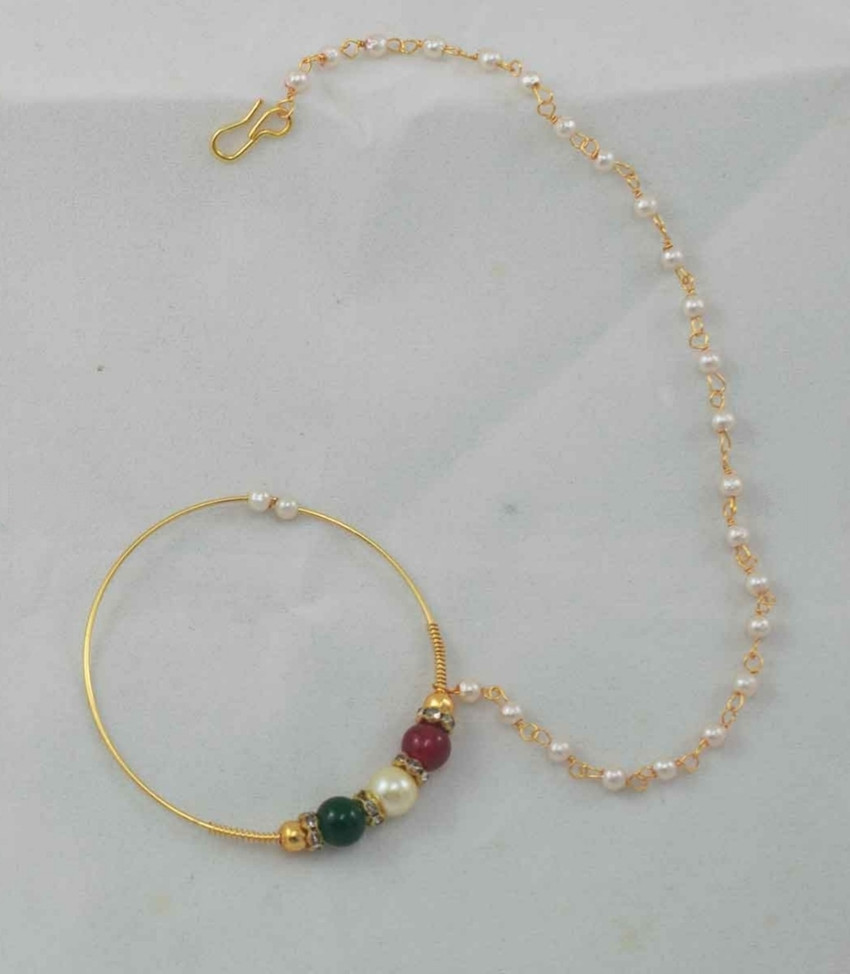 Chandni Imitation Pearl Gold plated Plated Bronze Nathiya Price in