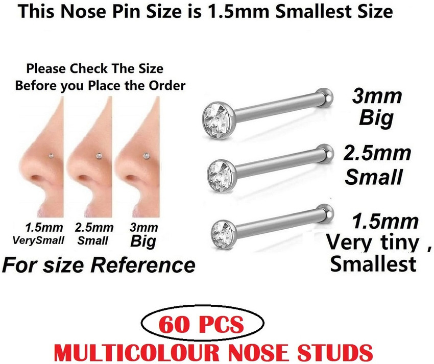 Nose Piercing Stud Sizes Chart ONESING 40 PCS 20G Nose Rings/Nose
