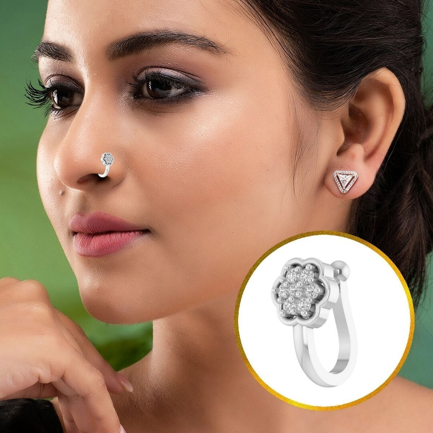 THANU S CRAFT Crystal Silver Plated Metal Nose Stud Set Price in India Buy THANU S CRAFT Crystal Silver Plated Metal Nose Stud Set Online at Best Prices in India Flipkart